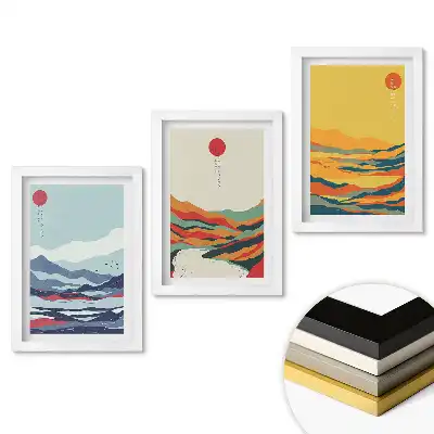 Triptych v rámu Barvy přírody v minimalistickém stylu