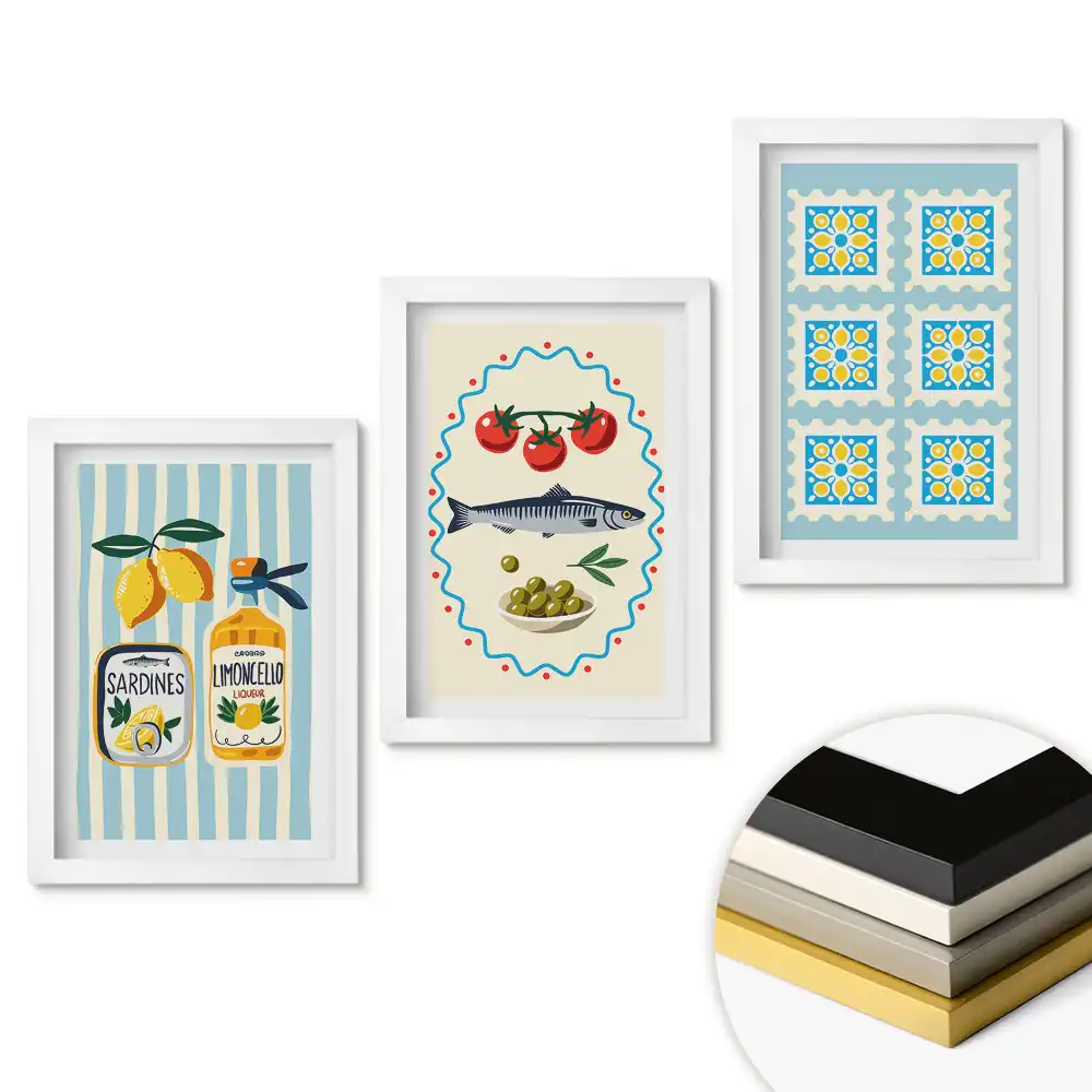 Triptych v rámu Italské chutě na kuchyňskou stěnu