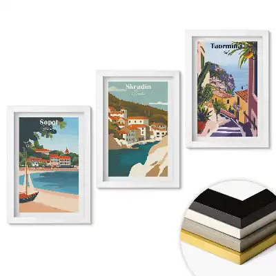 Triptych v rámu Prázdninové destinace: Sopoty, Skradin, Taormina