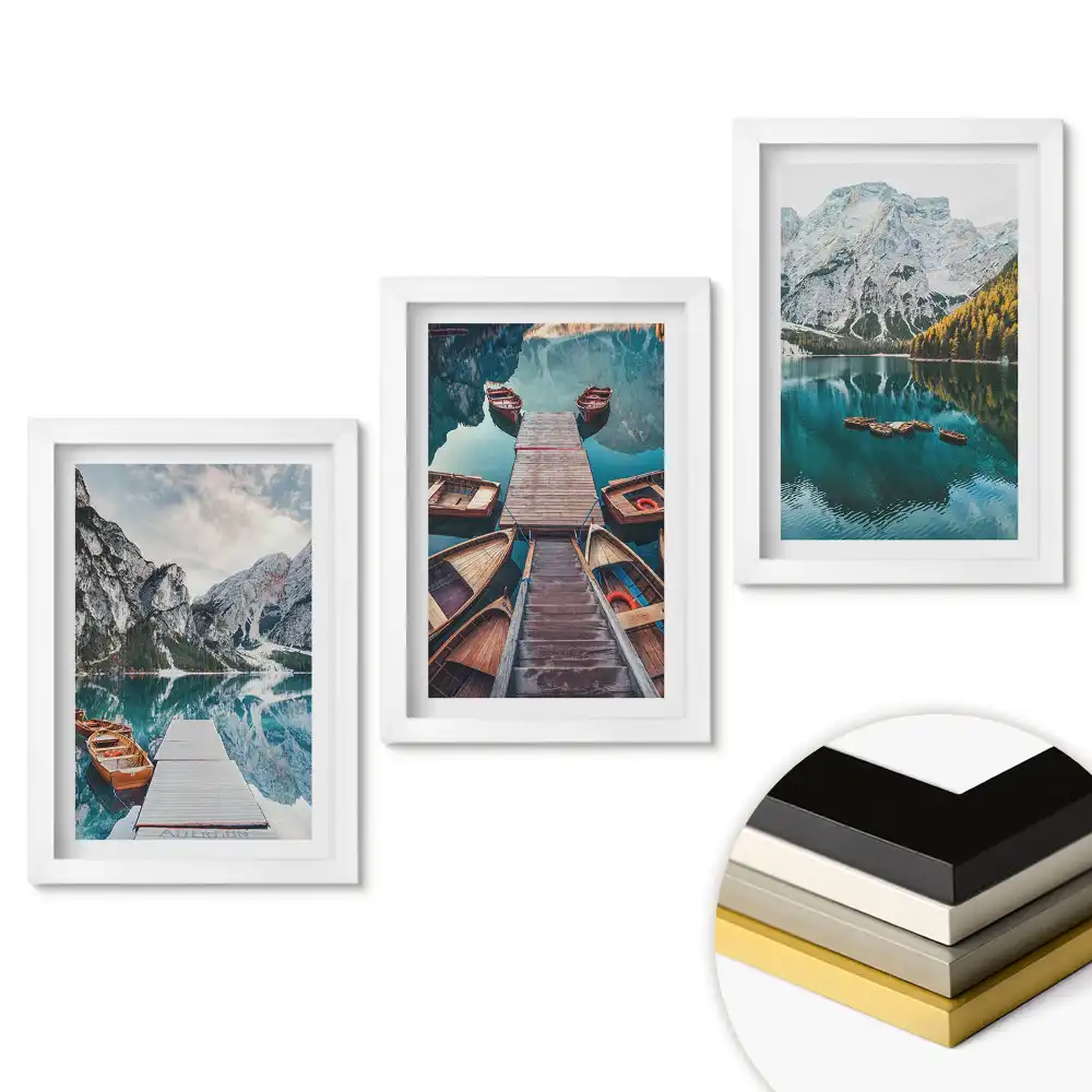 Triptych v rámu Malebná horská jezera v Polsku
