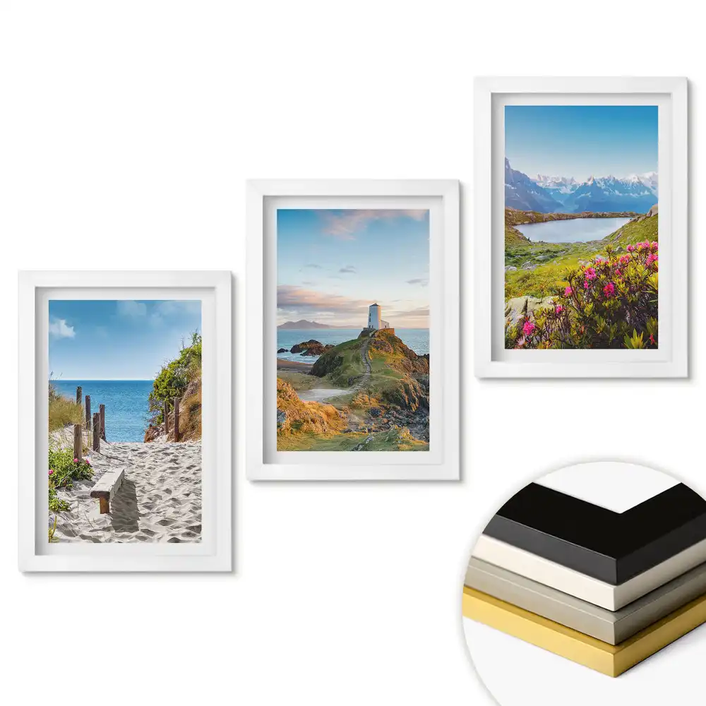 Triptych v rámu Malebné přírodní krajiny