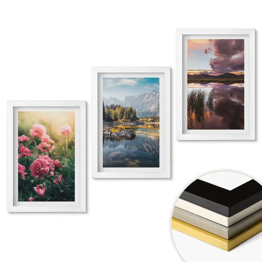 Set tří obrazů do obývacího pokoje s motivem přírodní krajiny