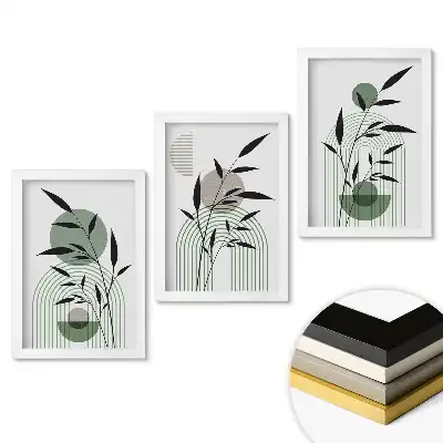 Triptych v rámu Inspirace rostlinami v minimalistickém stylu