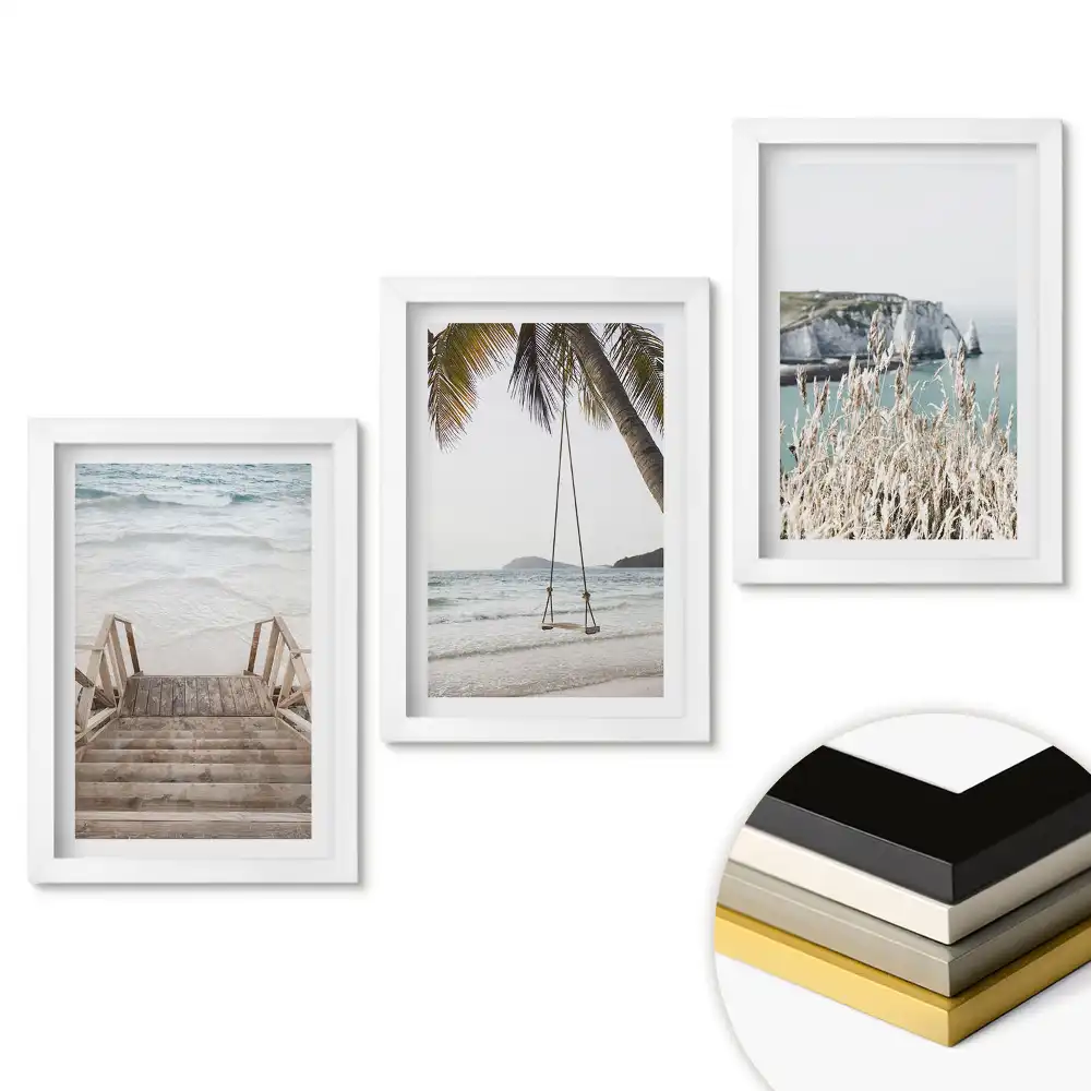 Triptych v rámu Klid pobřežní krajiny