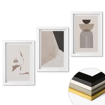 Triptych v rámu Abstraktní tvary a minimalistické linie
