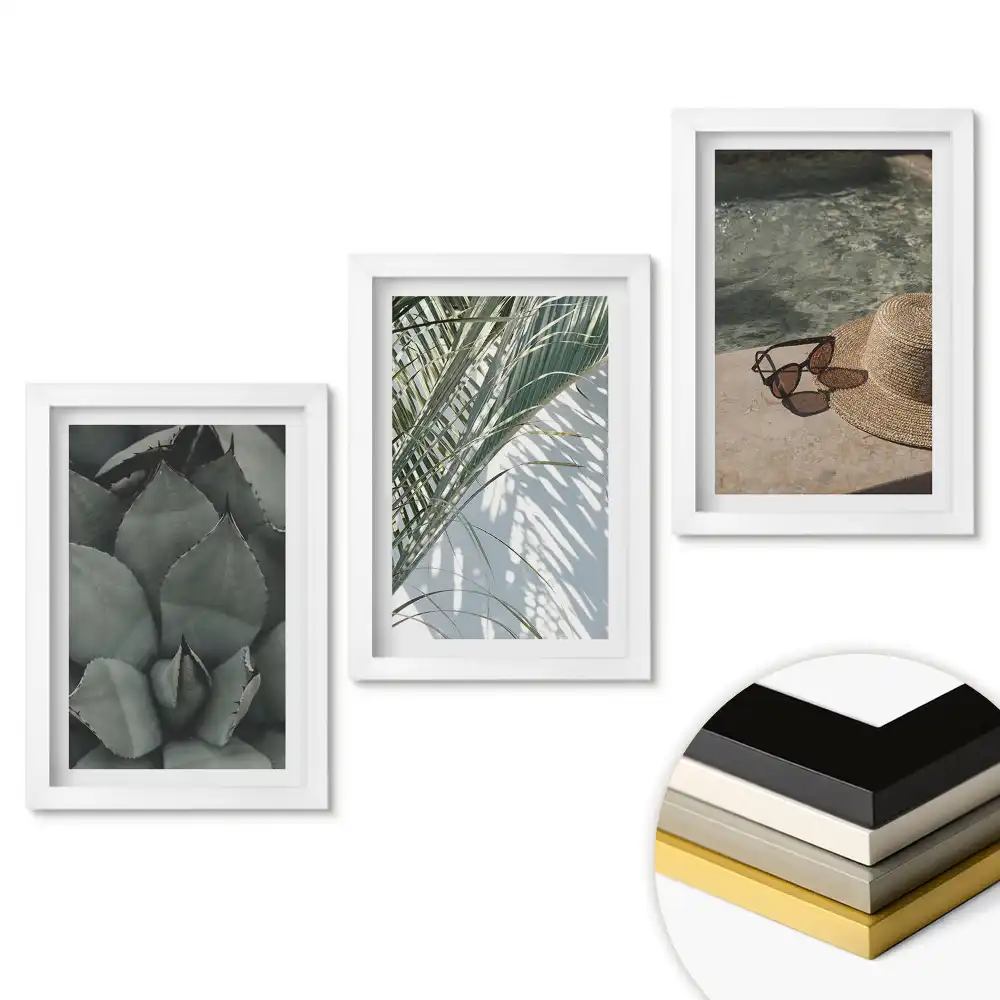 Set obrazů do obývacího pokoje Přirozená krása v minimalistickém stylu