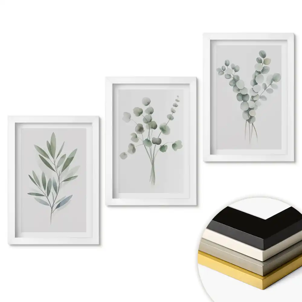 Triptych v rámu Zelené akcenty