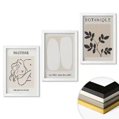 Set obrazů do obýváku Moderní grafika s minimalistickým stylem
