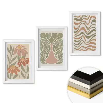 Triptych v rámu Květinové inspirace v moderním stylu