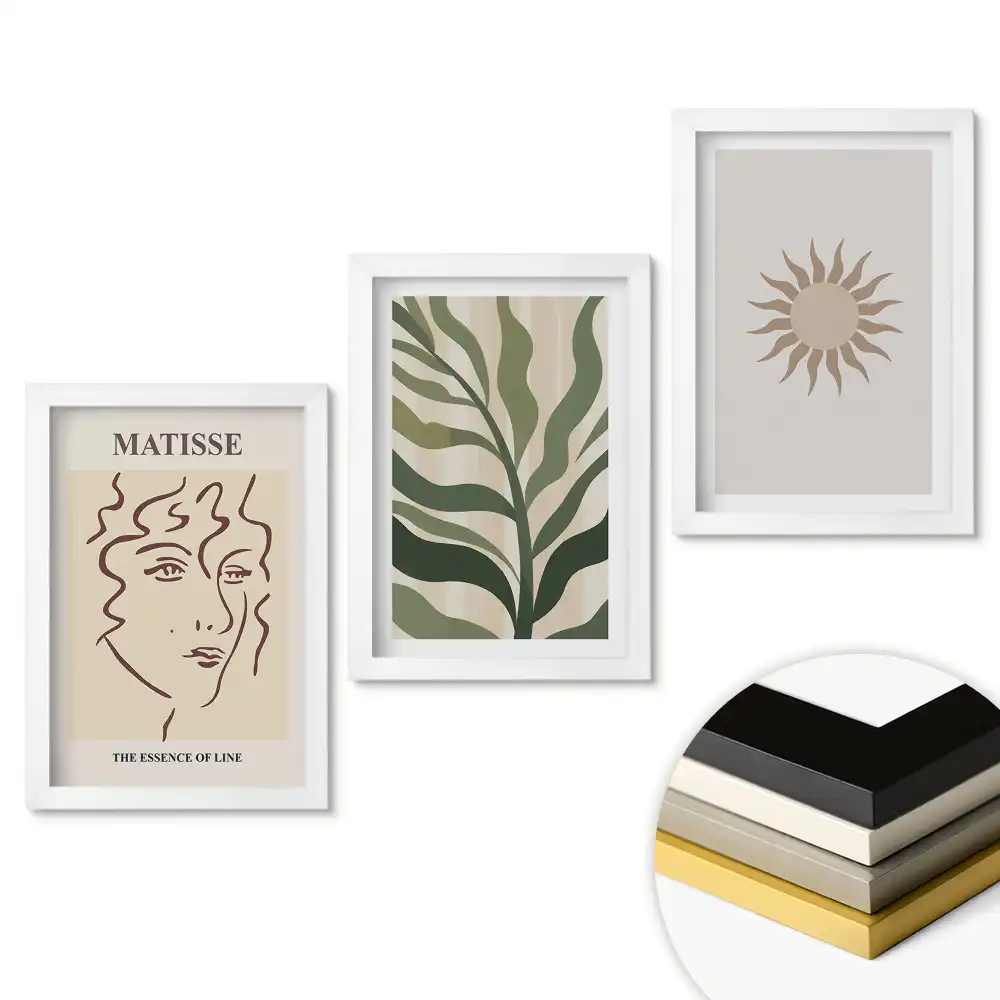 Set obrazů do obývacího pokoje Abstraktní inspirace v minimalistickém stylu