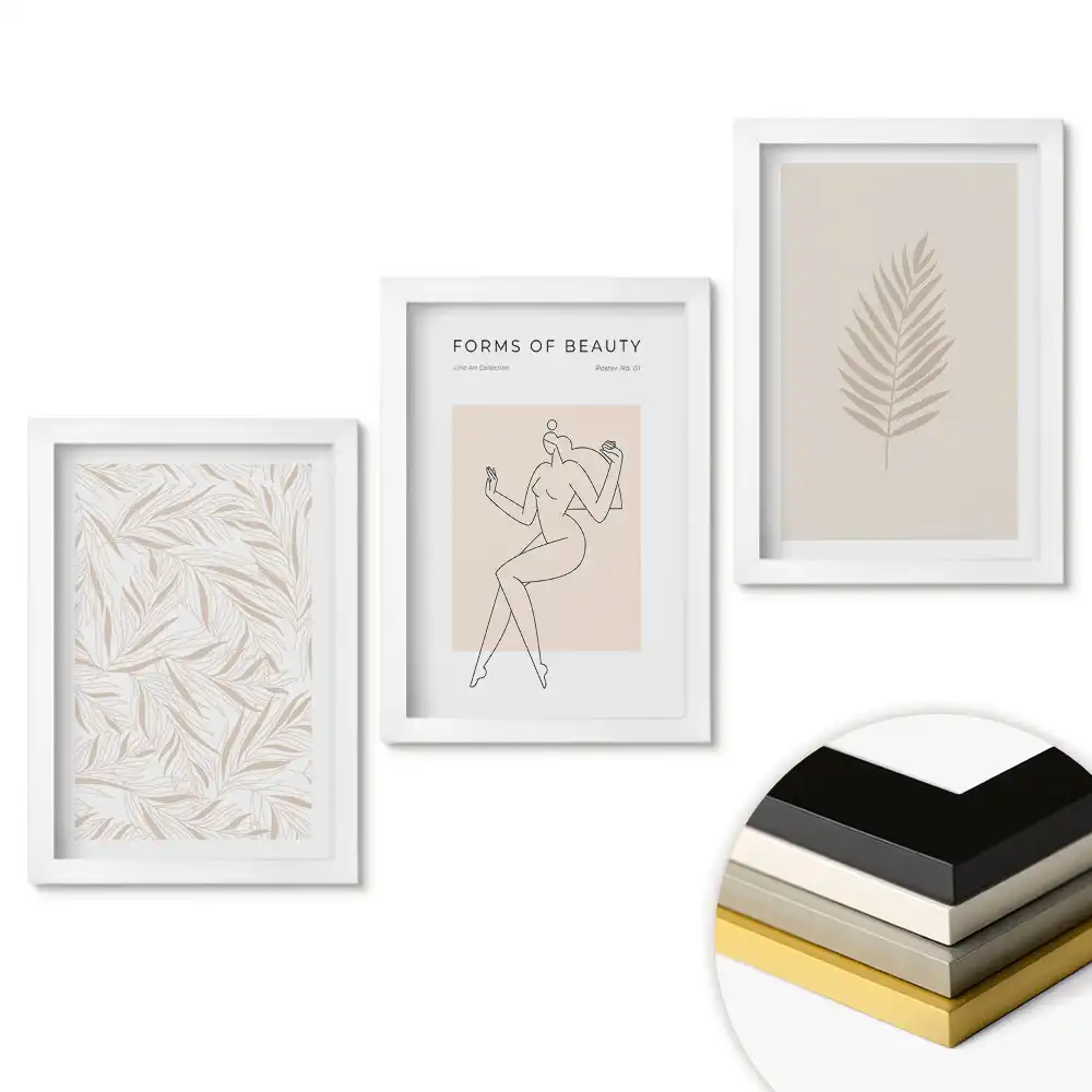 Sada obrazů Elegance a příroda v minimalistickém stylu