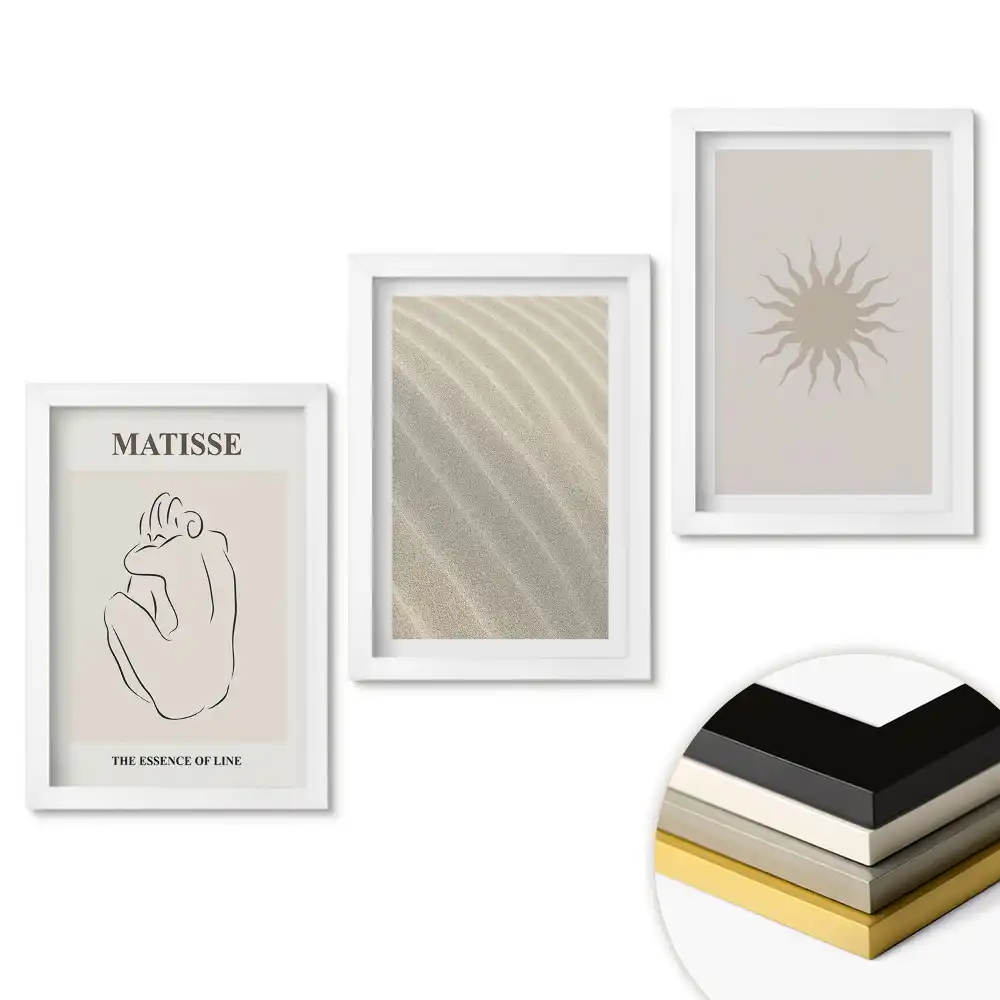 Minimalistický triptych v rámu