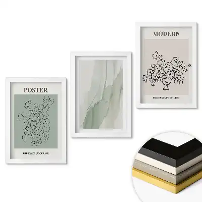 Minimalistický triptych v rámu pro moderní interiéry