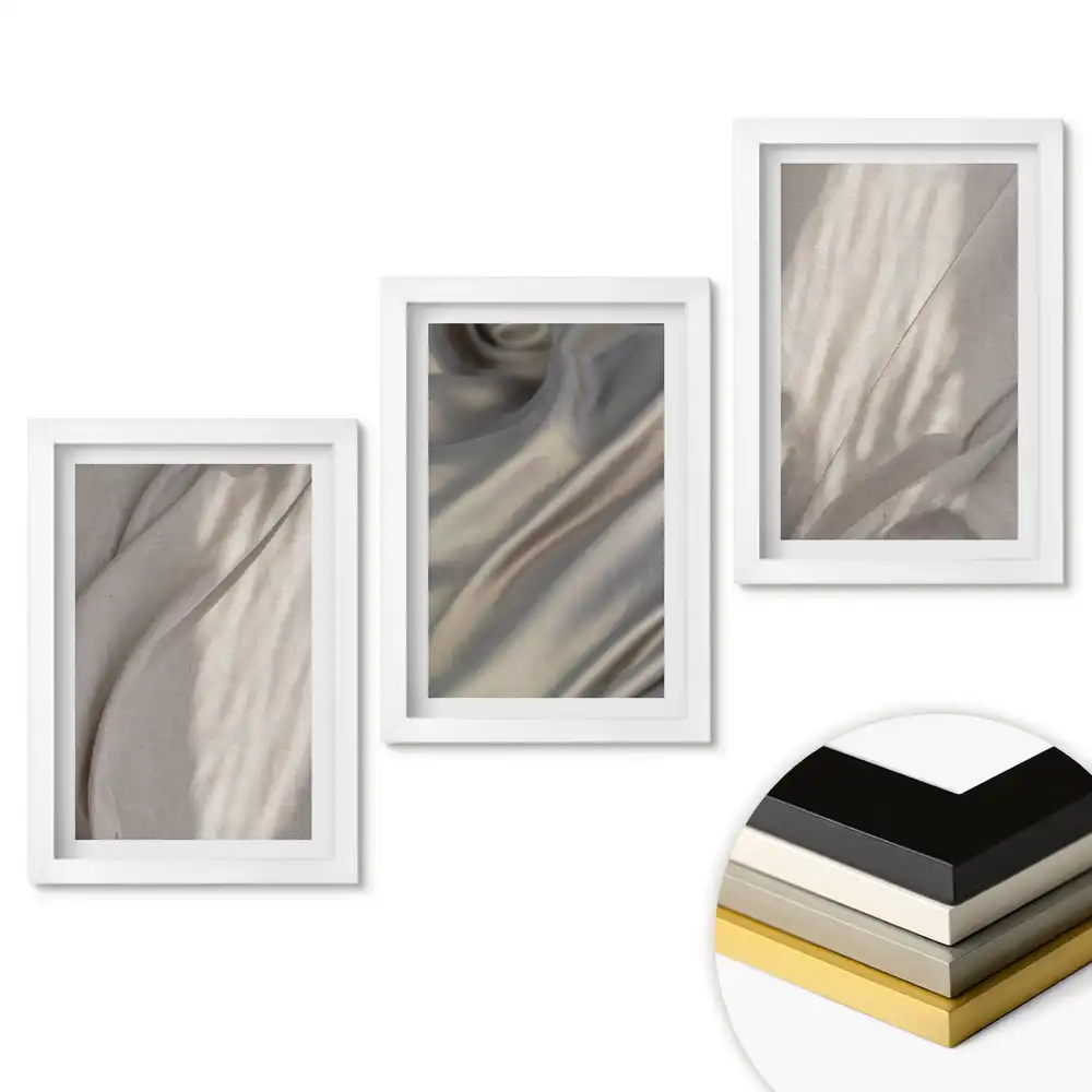 Triptych Jemné látky v rámu