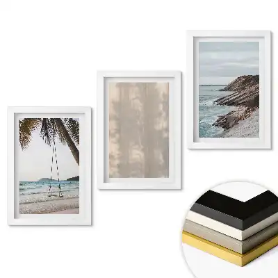 Triptych Sny o dovolené u moře v rámu