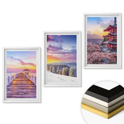 Triptych v rámu Malebné výhledy z různých míst