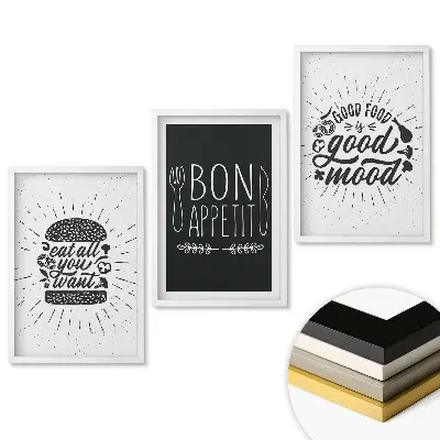 Triptych v rámu Kulinářské kouzlo v minimalistickém stylu