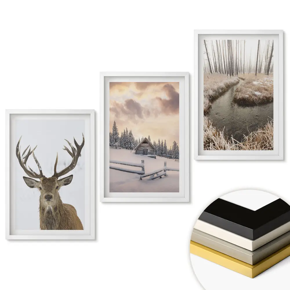 Triptych v rámu Zimní krajiny a příroda v harmonii