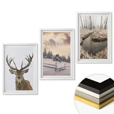 Triptych v rámu Zimní krajiny a příroda v harmonii
