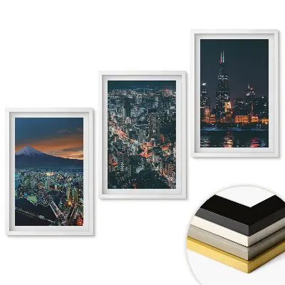Triptych v rámu Úžasné výhledy na města v noci