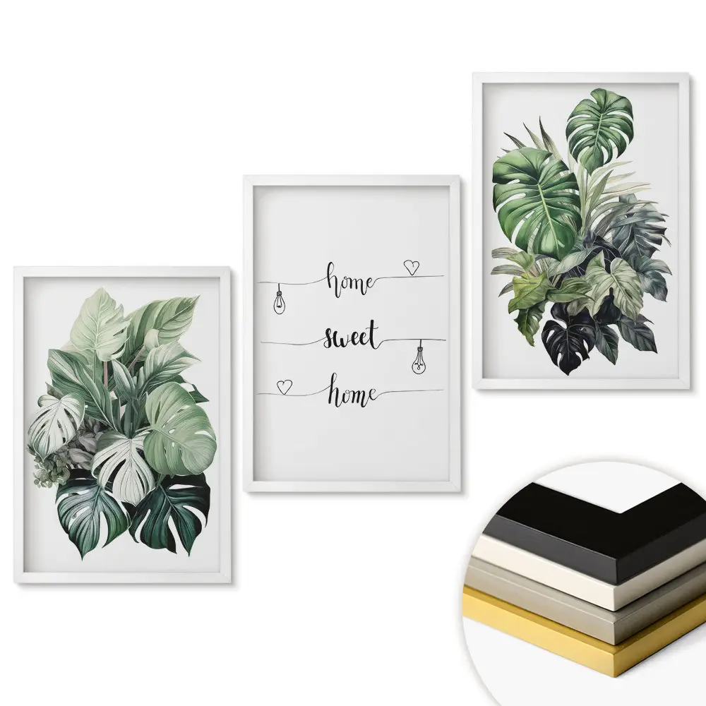 Triptych Zelená oáza ve vašem domově v rámu
