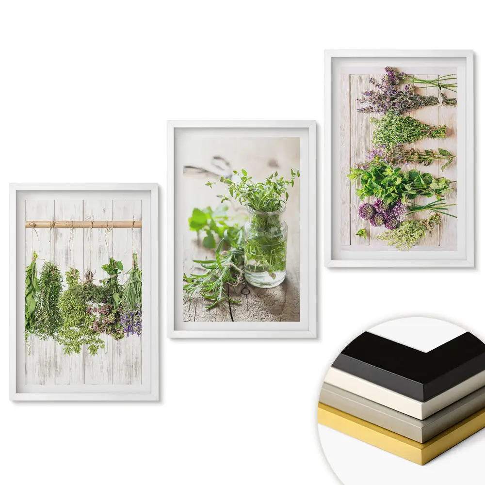 Triptych v rámu Rustikální bylinky