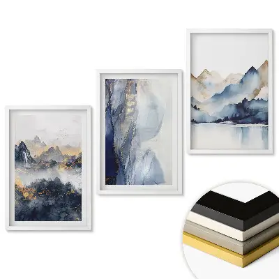 Triptych v rámu Horské krajiny v jemných barvách