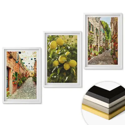 Triptych v rámu Malebné uličky a šťavnaté citrony