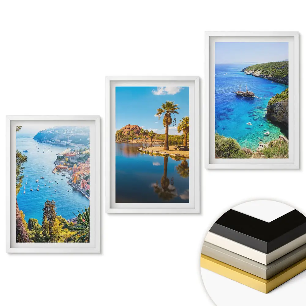 Triptych v rámu Malebné výhledy z přímořských měst