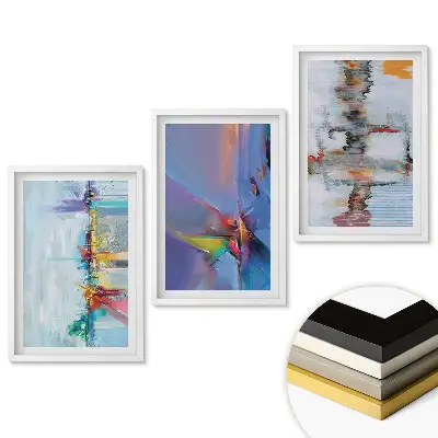 Triptych v rámu Barevné abstrakce v moderním stylu