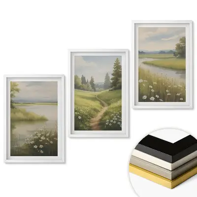Triptych v rámu Krajiny přírody v jemných odstínech