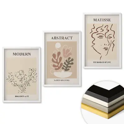 Triptych v rámu Moderní umění v minimalistickém stylu