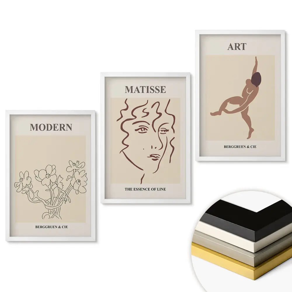 Set obrazů do obývacího pokoje Moderní inspirace v abstraktním umění