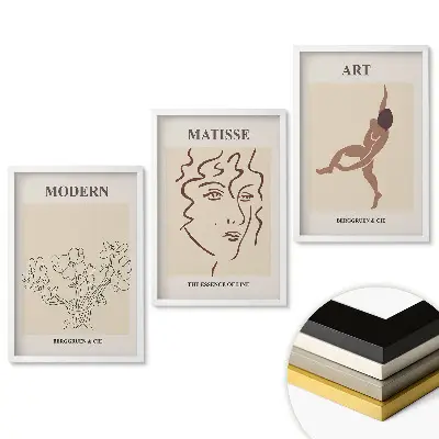 Set obrazů do obýváku Moderní inspirace v abstraktním umění
