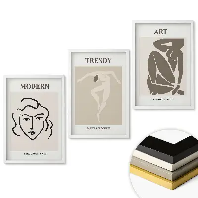 Set obrazů do obývacího pokoje v minimalistickém stylu