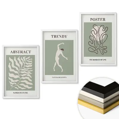 Triptych v rámu Moderní grafika pro interiéry domů