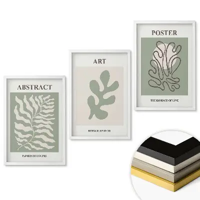 Set obrazů do obýváku Moderní grafika s abstraktními tvary