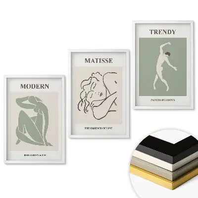 Triptych v rámu Abstraktní krása v minimalistickém stylu