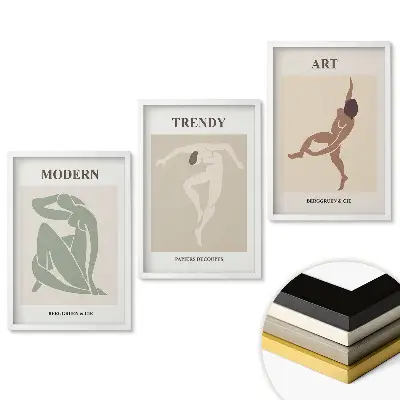Triptych v rámu stylová grafika v moderním provedení