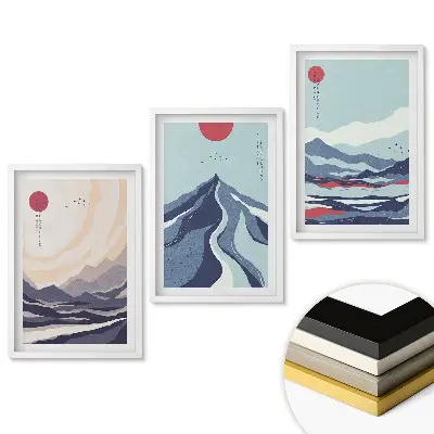 Triptych v rámu Abstraktní horské krajiny v barvě