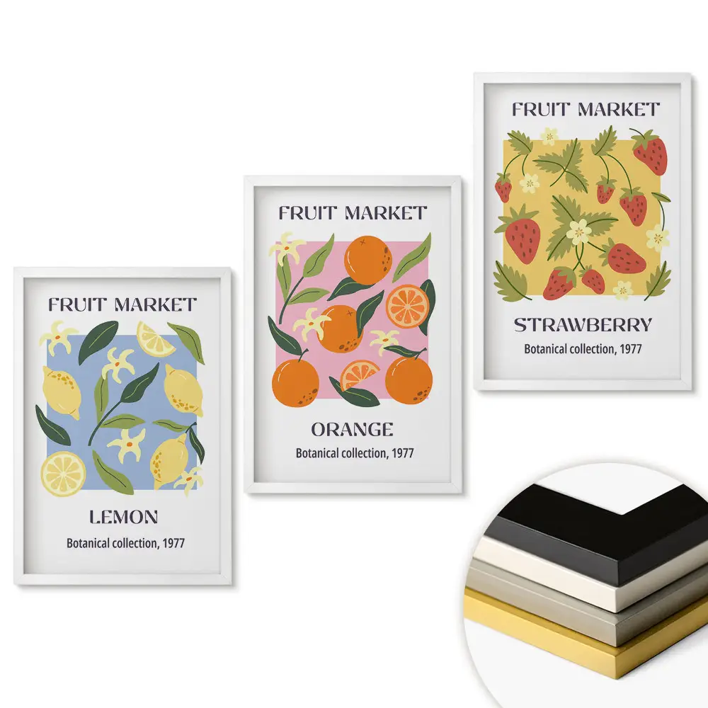 Set obrazů do obývacího pokoje Ovoce z botanického trhu 1977