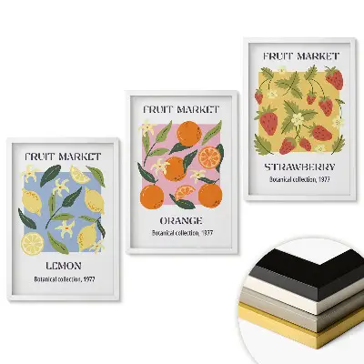 Set obrazů do obýváku Ovoce z botanického trhu 1977