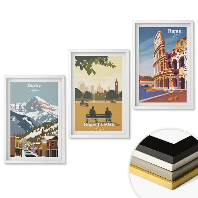 Triptych v rámu Vzpomínky z výletu do měst