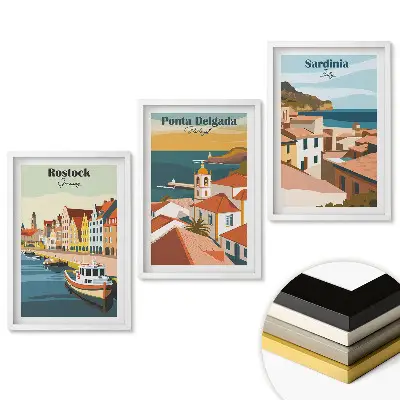 Set obrazů do obýváku Cestování malebnými evropskými městy