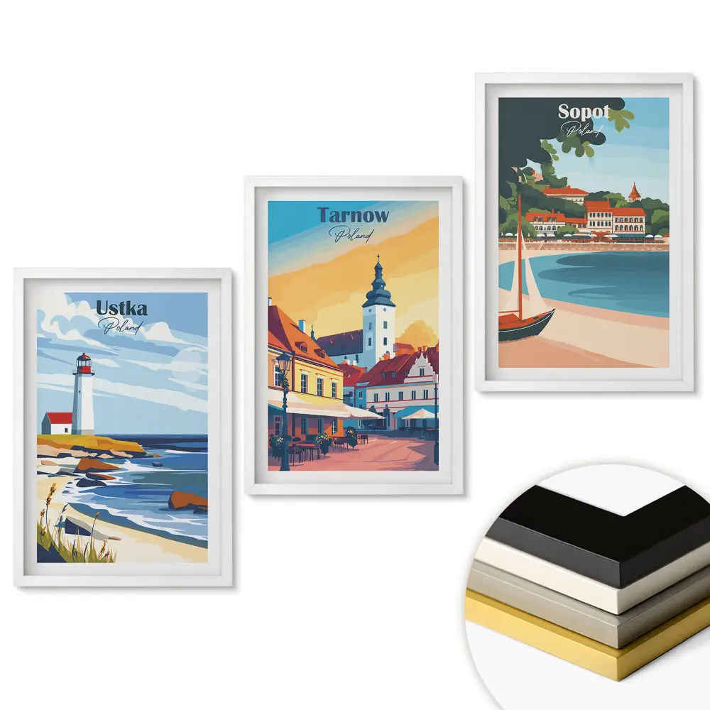 Triptych v rámu Polská přímořská města a jejich kouzla