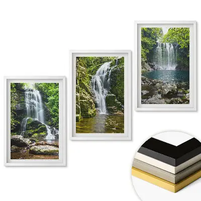 Triptych v rámu Vodopády v malebném přírodním prostředí