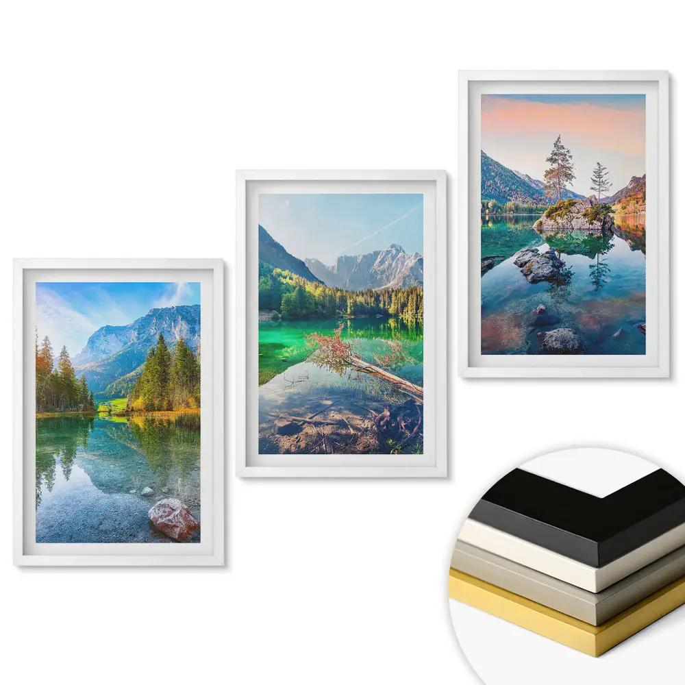 Set obrazů do obývacího pokoje Malebné horské a vodní krajiny