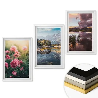 Triptych Přírodní krajiny v rámu