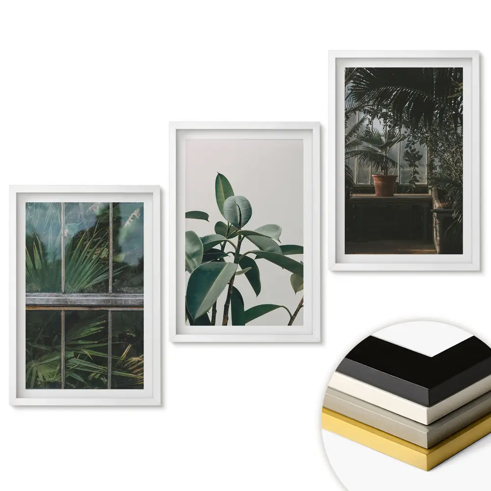 Triptych v rámu Zeleň ve třech verzích přírody