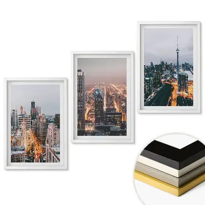Triptych v rámu Města v záři zapadajícího slunce